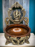 Tamas Brass Handcrafted Ethnic Carved Ganesha Design Brass Decor Urli Bowl  (Golden & Brown) (Pack of 1)